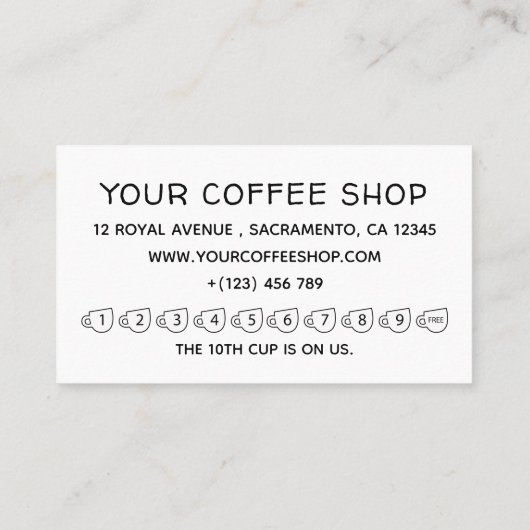 コシンプルーヒーハウス 名刺 (裏面)