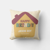 コジお洒落ーカラフルハウス子供の誕生日 クッション (正面)