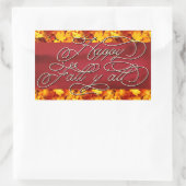 コジエレガントーオータムビベス引用文ハッピー秋ヤール 長方形シール (バッグ)