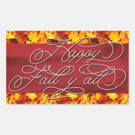 コジエレガントーオータムビベス引用文ハッピー秋ヤール 長方形シール