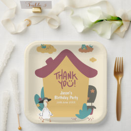 コジカラフルーハウス子供の誕生日サンキューユー ペーパープレート