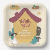 コジカラフルーハウス子供の誕生日サンキューユー ペーパープレート (正面)
