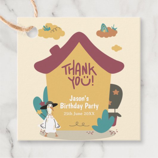 コジカラフルーハウス子供の誕生日パーティー フェイバータグ (正面)