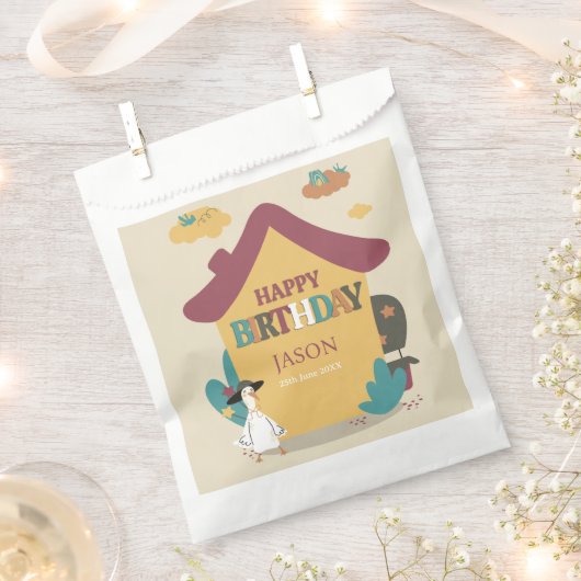 コジカラフルーハッピーバースデーフリットバッグ フェイバーバッグ (クリップ留めされた状態)