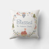 コジパーソナライズされたー賛美カントリーコテージハイゲ クッション (裏面)