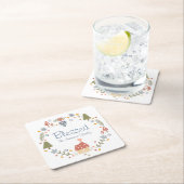 コジパーソナライズされたー賛美カントリーコテージハイゲ スクエアペーパーコースター (インサイチュ)