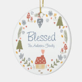 コジパーソナライズされたー賛美カントリーコテージハイゲ セラミックオーナメント (左)