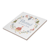 コジパーソナライズされたー賛美カントリーコテージハイゲ タイル (側面)