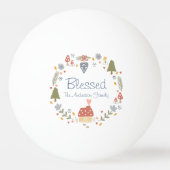 コジパーソナライズされたー賛美カントリーコテージハイゲ 卓球ボール (裏面)