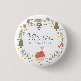 コジパーソナライズされたー賛美カントリーコテージハイゲ 缶バッジ