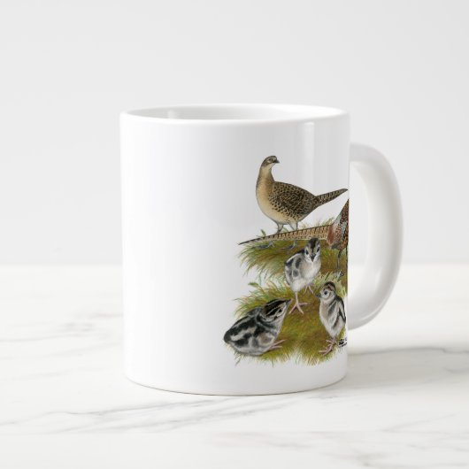 コジュケイの家族 ジャンボコーヒーマグカップ (正面右)