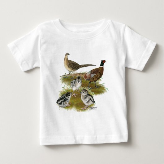 コジュケイの家族 ベビーTシャツ (正面)
