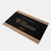 コジ素晴らしーデザインモダンモノグラム黒褐色 ドアマット (アングル)