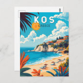 コスギリシャトラベルアートヴィンテージ ポストカード (正面/裏面)