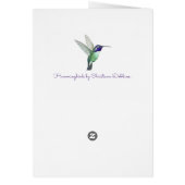 コスタズハミングバード誕生日カード (裏面)