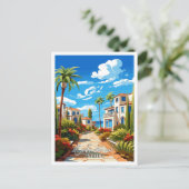 コスタデルソルスペインのヴィンテージ旅行イラストレーション ポストカード (スタンド正面)