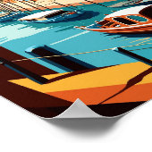 コスタノバポルトガルヴィンテージ旅行イラストレーション ポスター (角)