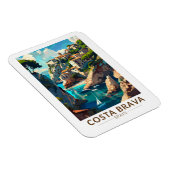 コスタブラバスペインカタロニアトラベルアートヴィンテージ マグネット (右側)