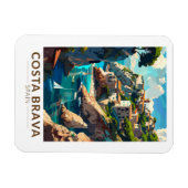 コスタブラバスペインカタロニアトラベルアートヴィンテージ マグネット (横)