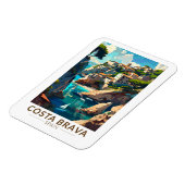 コスタブラバスペインカタロニアトラベルアートヴィンテージ マグネット (左側)