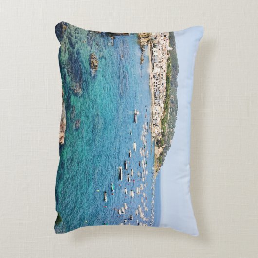 コスタブラバスペインシーニックブルー海トラベル写真 アクセントクッション (裏面(縦))