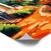 コスタブラバスペインヴィンテージ旅行イラストレーション ポスター (角)