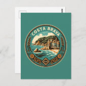 コスタブラバスペイン旅行アートバッジ ポストカード (正面/裏面)