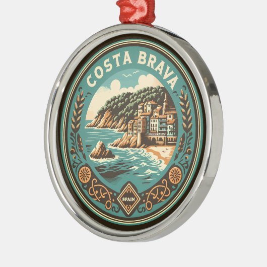 コスタブラバスペイン旅行アートバッジ メタルオーナメント (左)