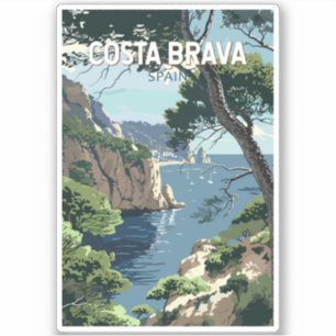 コスタブラバスペイン旅行アートヴィンテージ シール