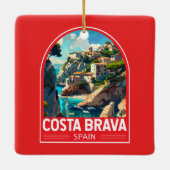 コスタブラバスペイン旅行アートヴィンテージ セラミックオーナメント (裏面)