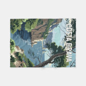 コスタブラバスペイン旅行アートヴィンテージ フリースブランケット (正面(横))