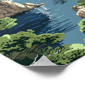 コスタブラバスペイン旅行アートヴィンテージ ポスター (角)