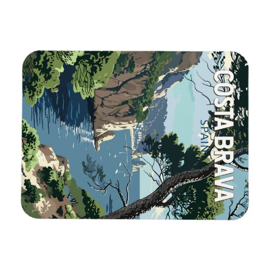 コスタブラバスペイン旅行アートヴィンテージ マグネット (横)