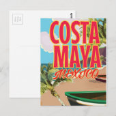 コスタマヤ メキシコ ビーチポスター ポストカード (正面/裏面)