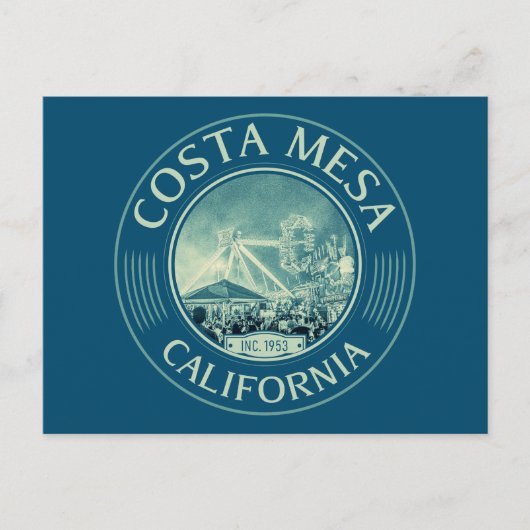 コスタメサオレンジカリフォルニア – コスタメサの街 ポストカード (正面)