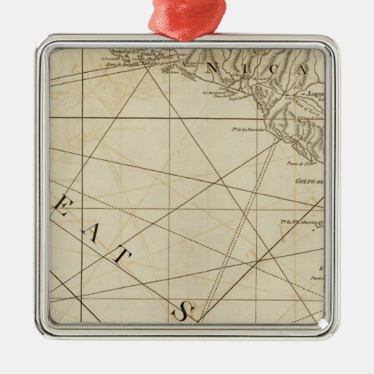 コスタリカおよびニカラグアの地域の部分 メタルオーナメント (正面)