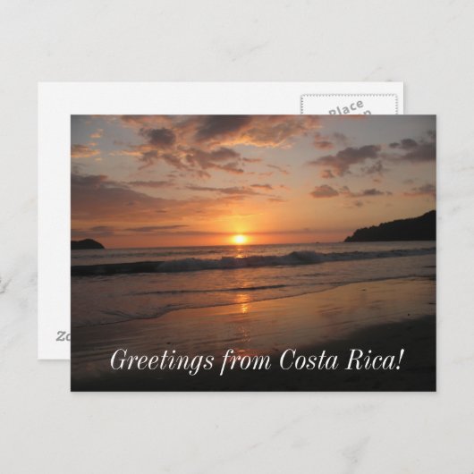 コスタリカからの挨拶！ ポストカード (正面/裏面)
