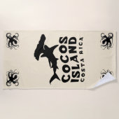 コスタリカでハンマーヘッドとダイビング ビーチタオル (正面)