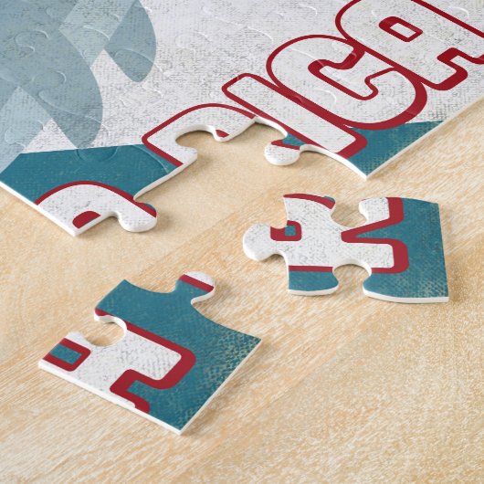 コスタリカのイルカ-レトロのヴィンテージ旅行 ジグソーパズル (側面)