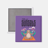 コスタリカのナマケモノとサンセットのお土産 マグネット (正面/裏面)