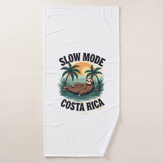 コスタリカのナマケモノ ビンテージ バケーションTシャツ バスタオル (バスタオル)