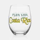 コスタリカのモットプラヴィダ(またはテキスト) ステムなしワイングラス (裏面)
