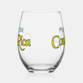 コスタリカのモットプラヴィダ(またはテキスト) ステムなしワイングラス (左)