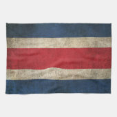 コスタリカのヴィンテージの動揺してな旗 キッチンタオル (横)