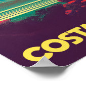 コスタリカのヴィンテージ旅行ポスター熱帯ランドスキャップ ポスター (角)