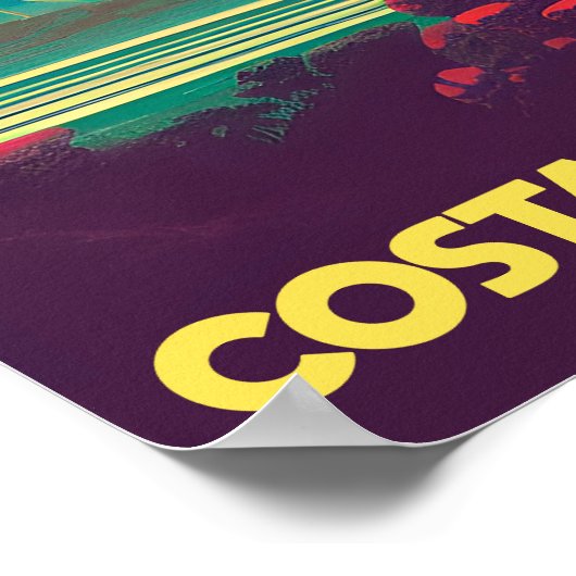 コスタリカのヴィンテージ旅行ポスター熱帯ランドスキャップ ポスター (角)