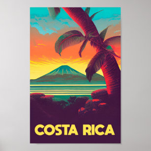 コスタリカのヴィンテージ旅行ポスター熱帯ランドスキャップ ポスター