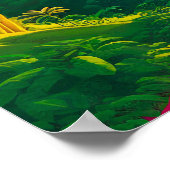 コスタリカのヴィンテージ旅行ポスター熱帯火山 ポスター (角)