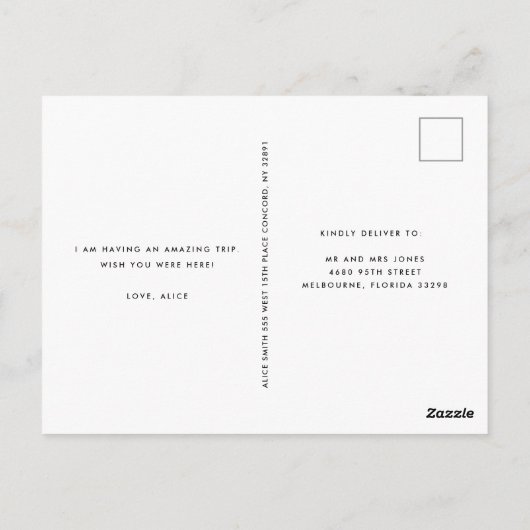 コスタリカの写真はがき ポストカード (裏面)