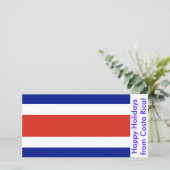 コスタリカの国旗、コスタリカからのホリデーシーズンのご挨拶 シーズンカード (スタンド正面)